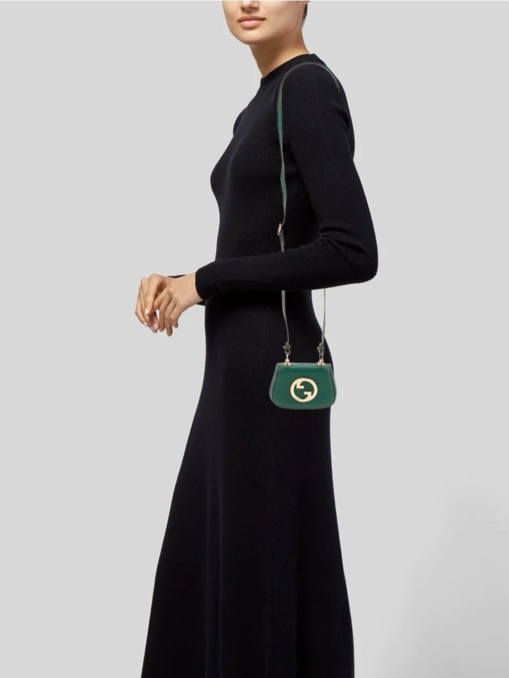 Gucci Blondie Interlocking G Green Mini Leather Crossbody Shoulder Bag - Picture 2 of 16